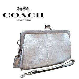 Coach Silver Wristlet Clutch
